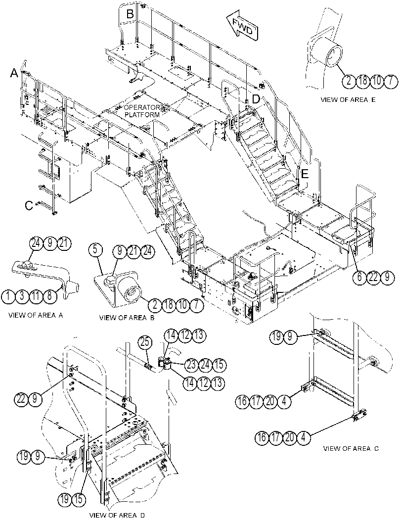 FASTENER GP-HANDRAIL 3806060 CAT