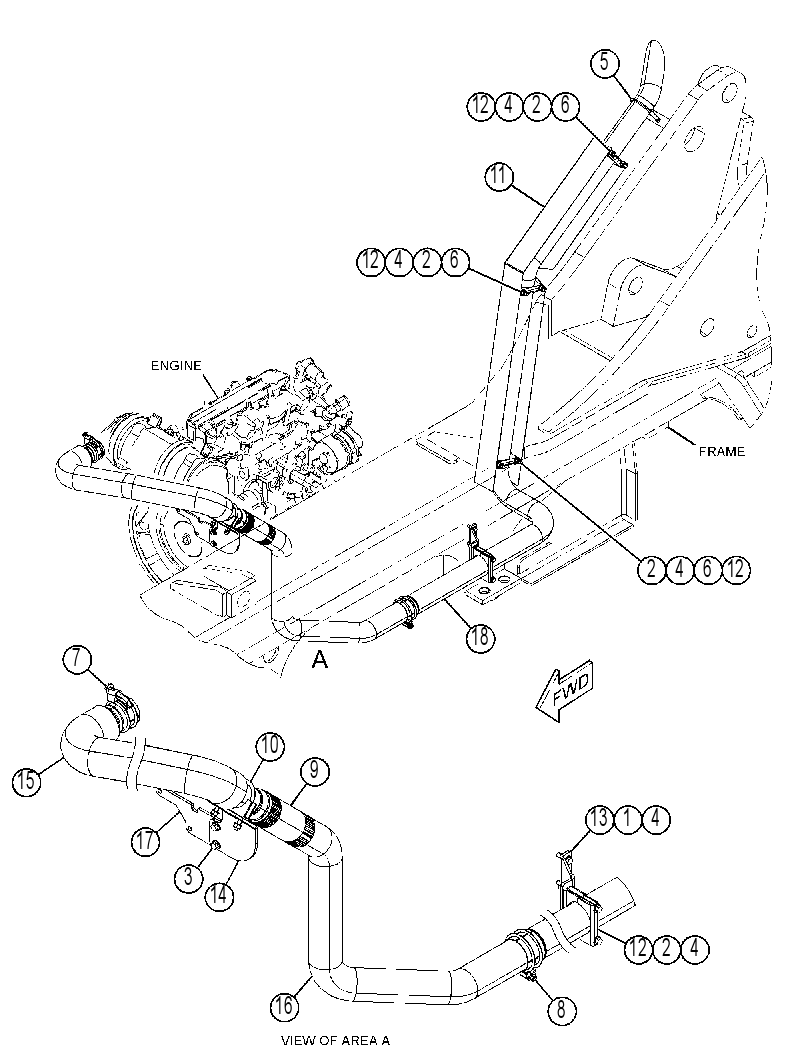 MUFFLER & MOUNTING GP 4643817 CAT