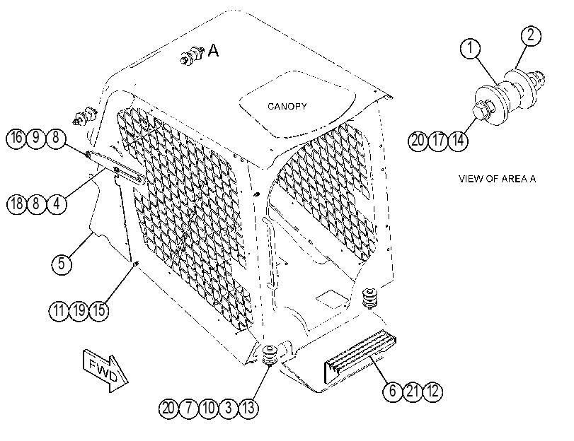 Крепление ROPS 4185963 CAT