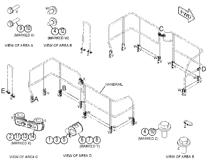 FASTENER GP-HANDRAIL 4286676 CAT