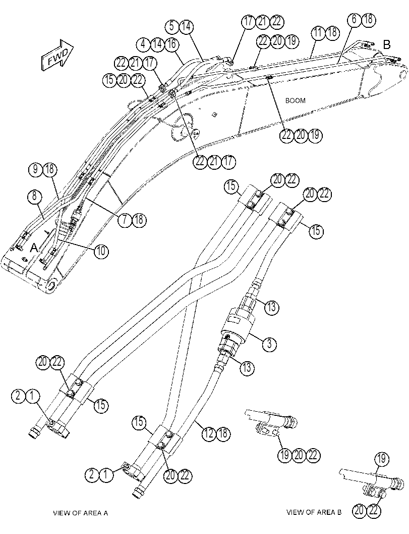 Трубопроводы стрелы 3945985 CAT