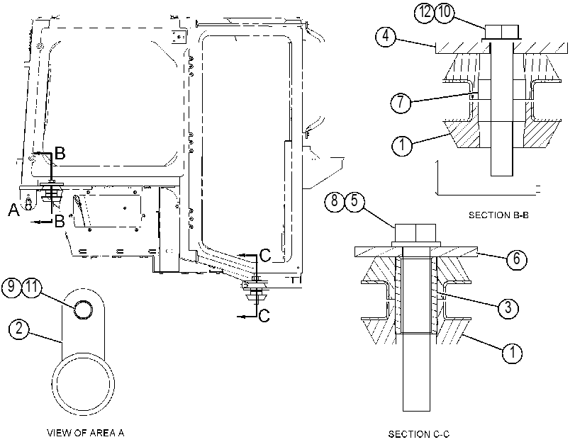 Крепление ROPS 3936479 CAT