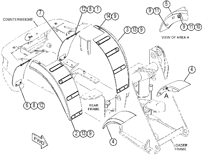 FENDER & MOUNTING GP 4639824 CAT
