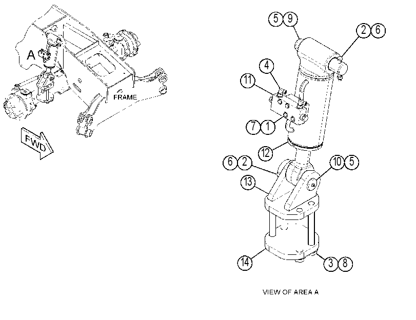 CYLINDER & MTG GP-FRAME LEVEL 4828503 CAT