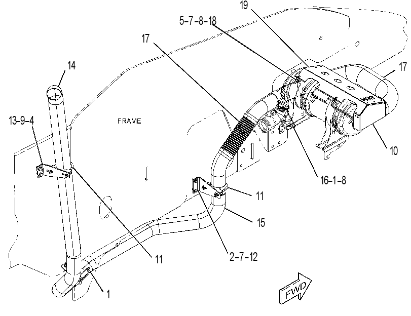MOUNTING GP-MUFFLER 4519604 CAT