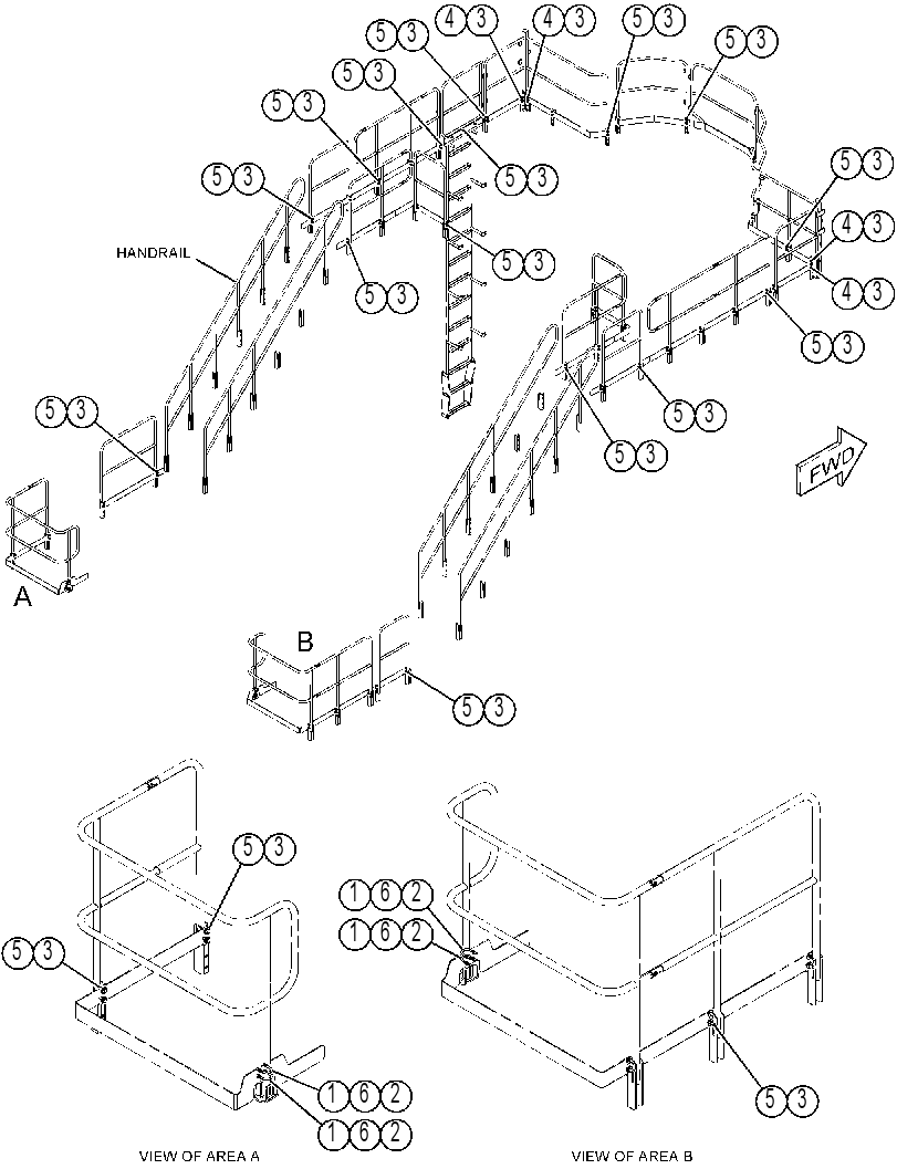 FASTENER GP-HANDRAIL 4156486 CAT