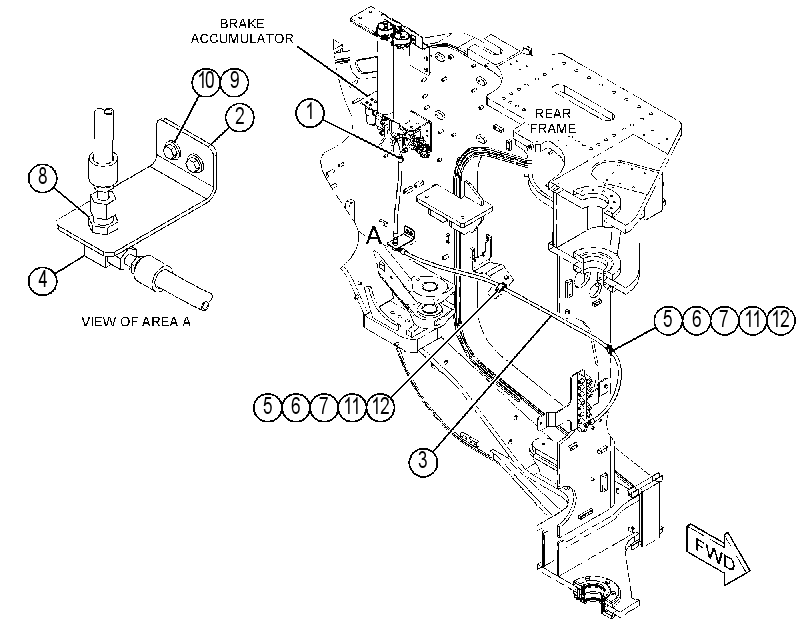 LINES GP-PARKING BRAKE 3895073 CAT