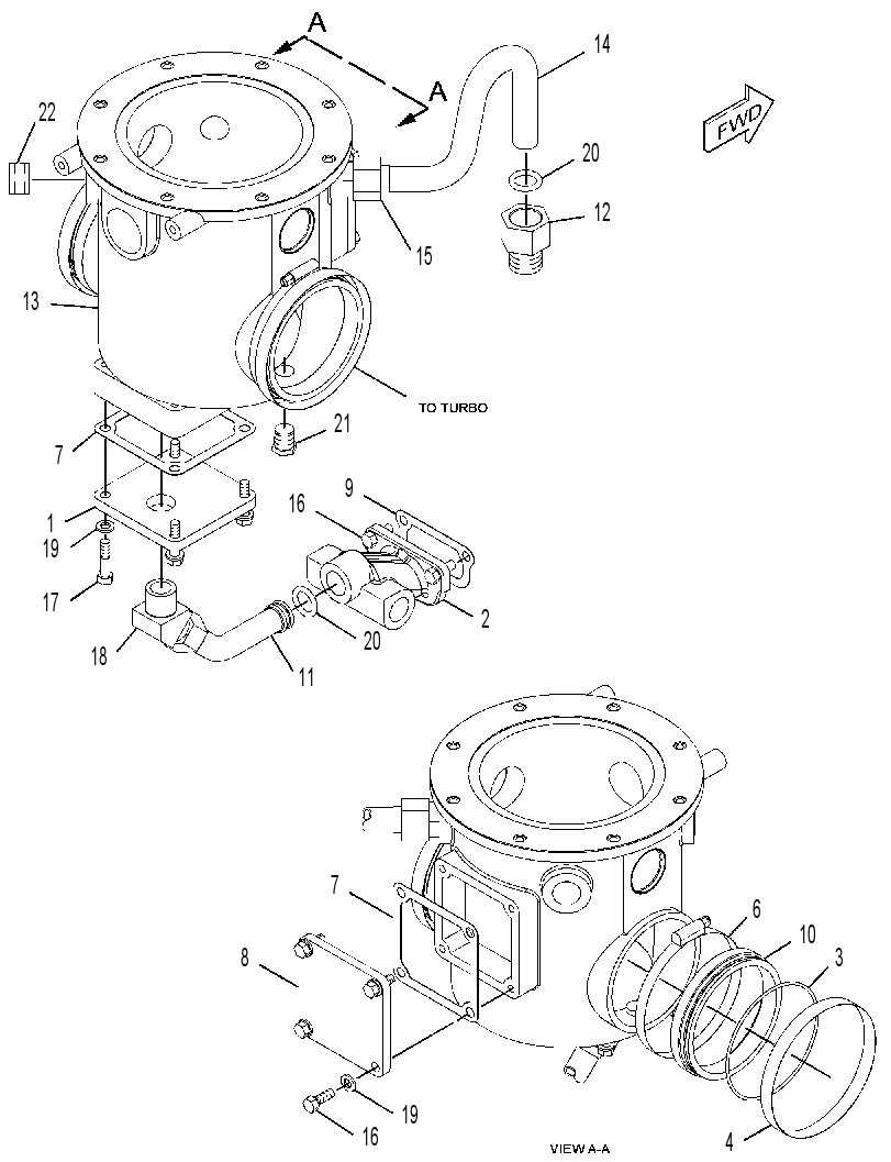 Колено выпускное 7W0289 CAT