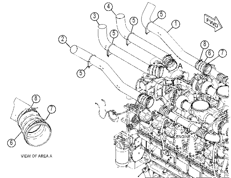 LINES GP-AFTERCOOLER AIR 3903996 CAT
