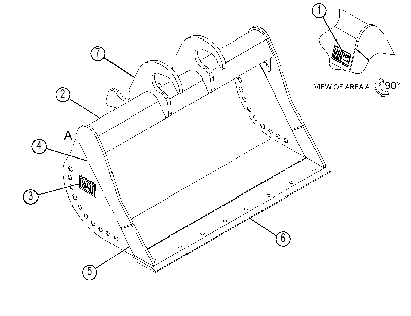 BUCKET GP-DITCH CLEANING 4492532 CAT