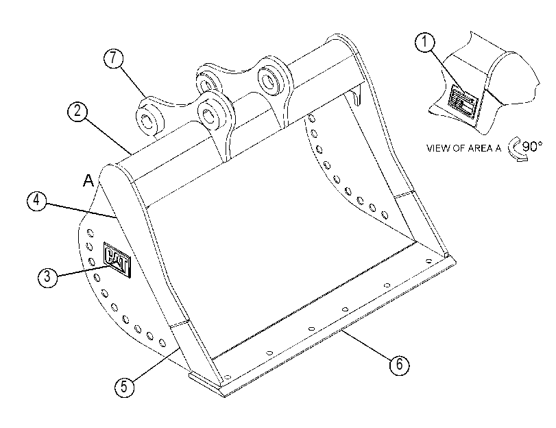 BUCKET GP-DITCH CLEANING 4562089 CAT