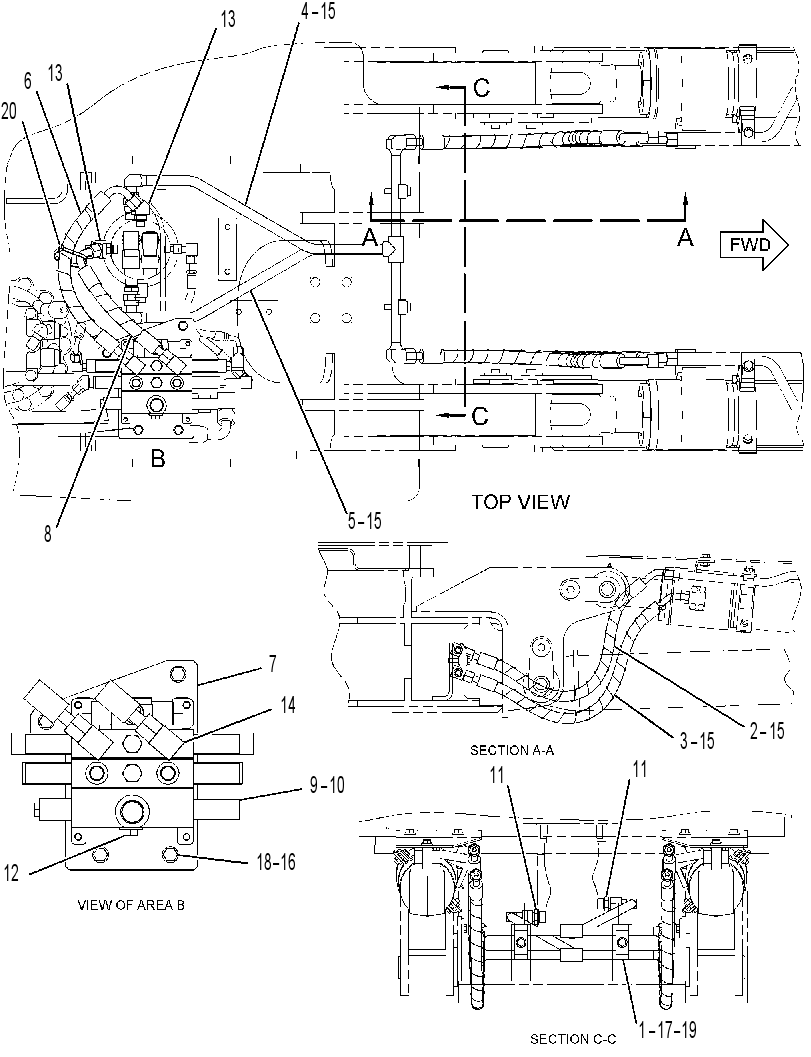 LINES GP-BLADE CYL & VALVE 3530782 CAT