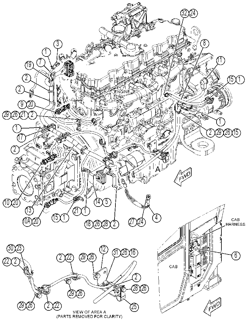 Проводка двигателя 3721892 CAT