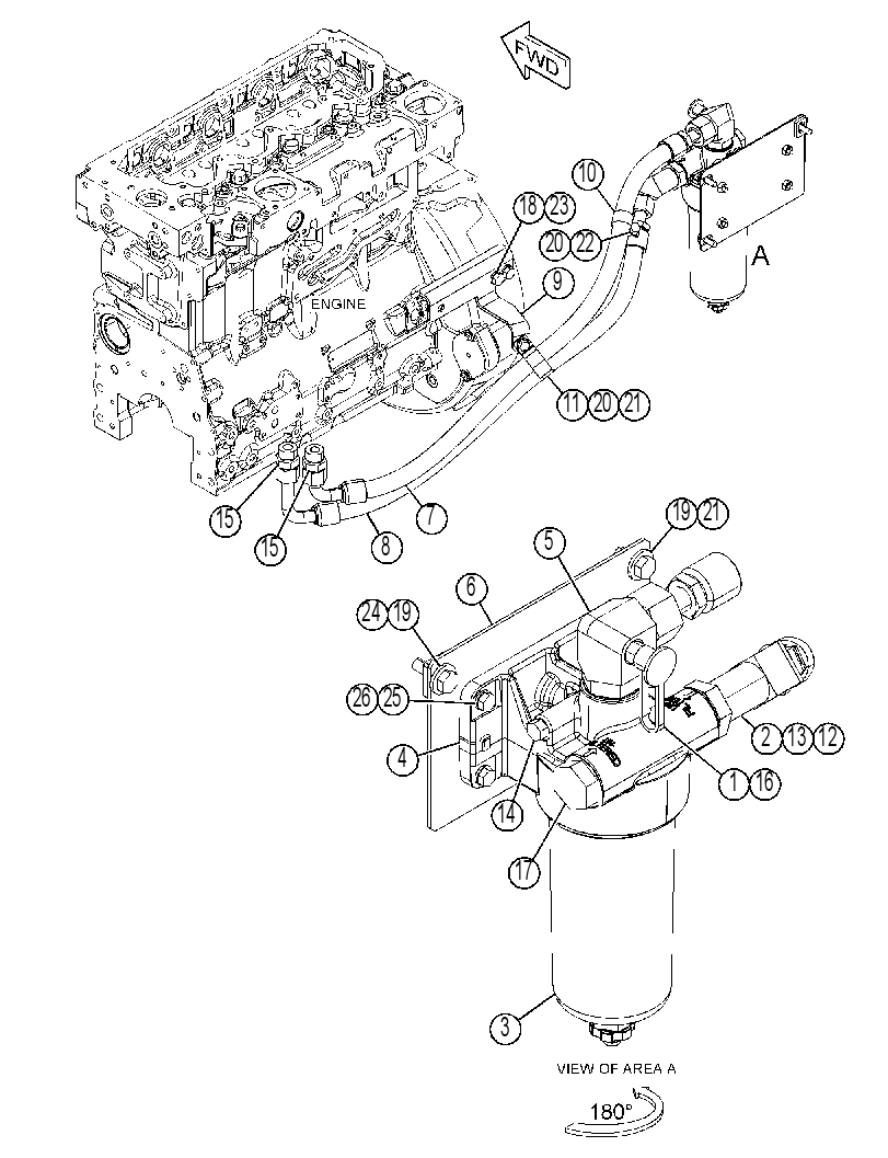 FILTER & MTG GP-ENGINE OIL 4692117 CAT