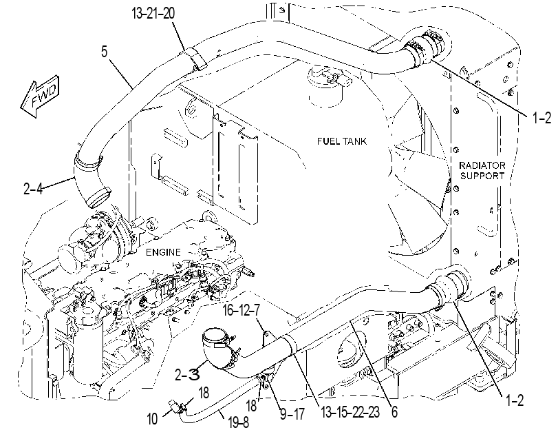 LINES GP-AFTERCOOLER AIR 3110864 CAT