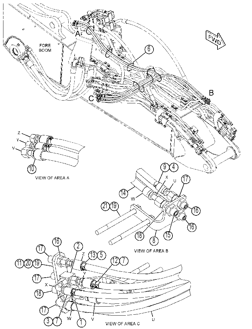Трубопроводы стрелы 4517493 CAT