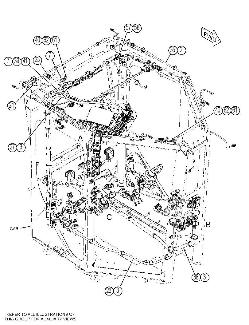 Проводка кабины 3613148 CAT