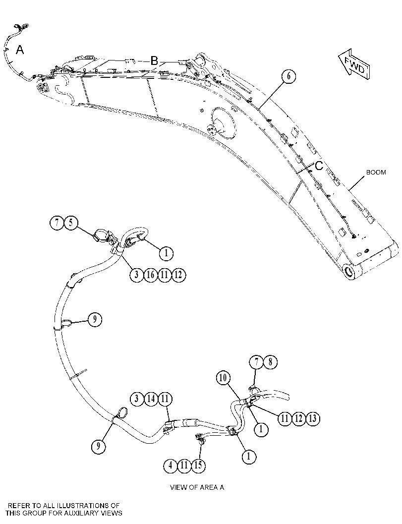 Проводка передняя 4933257 CAT