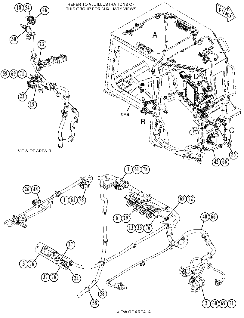 Проводка кабины 4154252 CAT