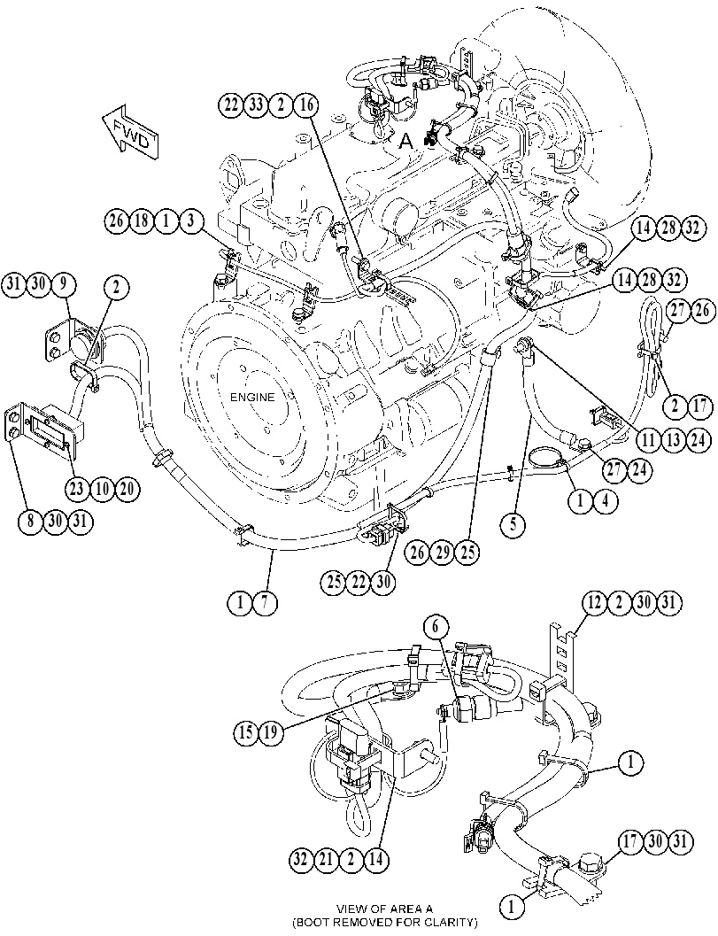 Проводка двигателя 4641190 CAT