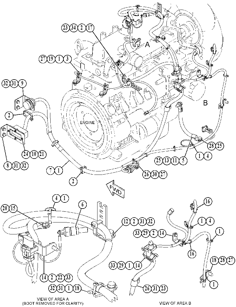 Проводка двигателя 4641204 CAT