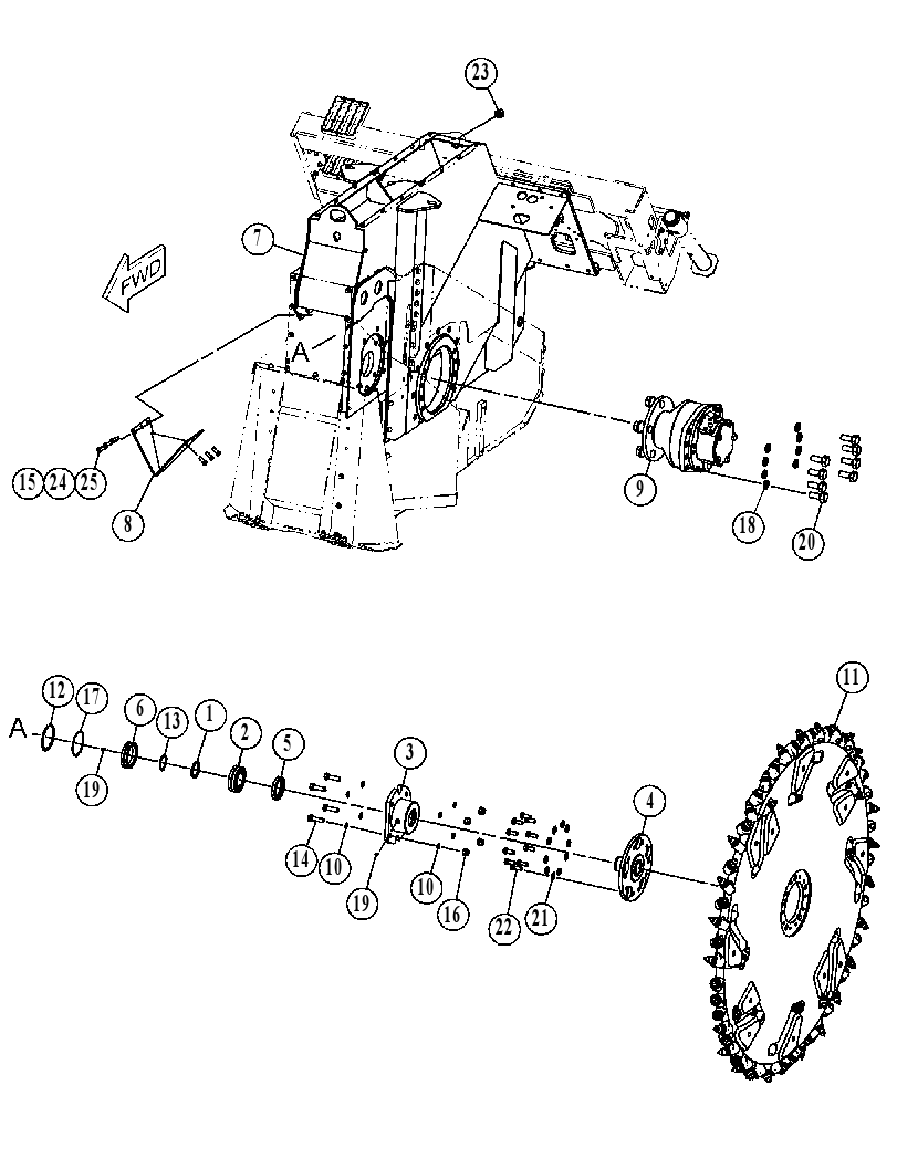 FRAME GP-WHEEL SAW 4828352 CAT