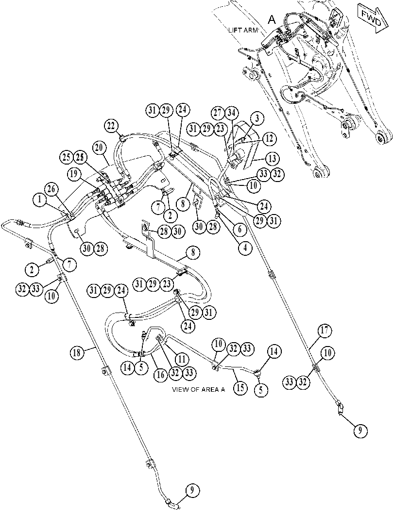 LINES GP-FRONT LUBRICATION 4367034 CAT