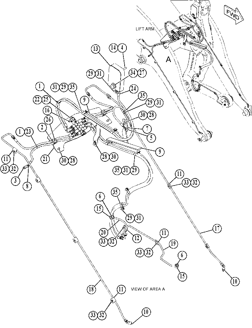 LINES GP-FRONT LUBRICATION 4367036 CAT