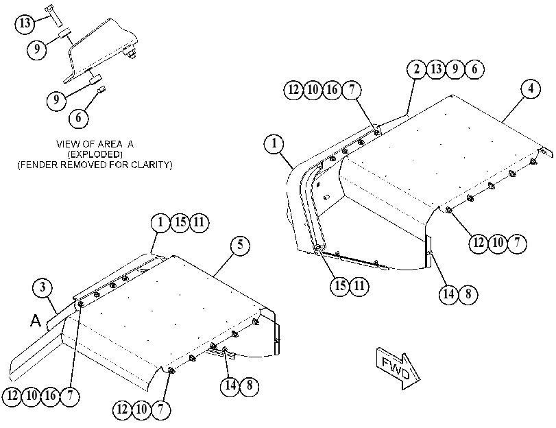 FENDER & MOUNTING GP 3742840 CAT