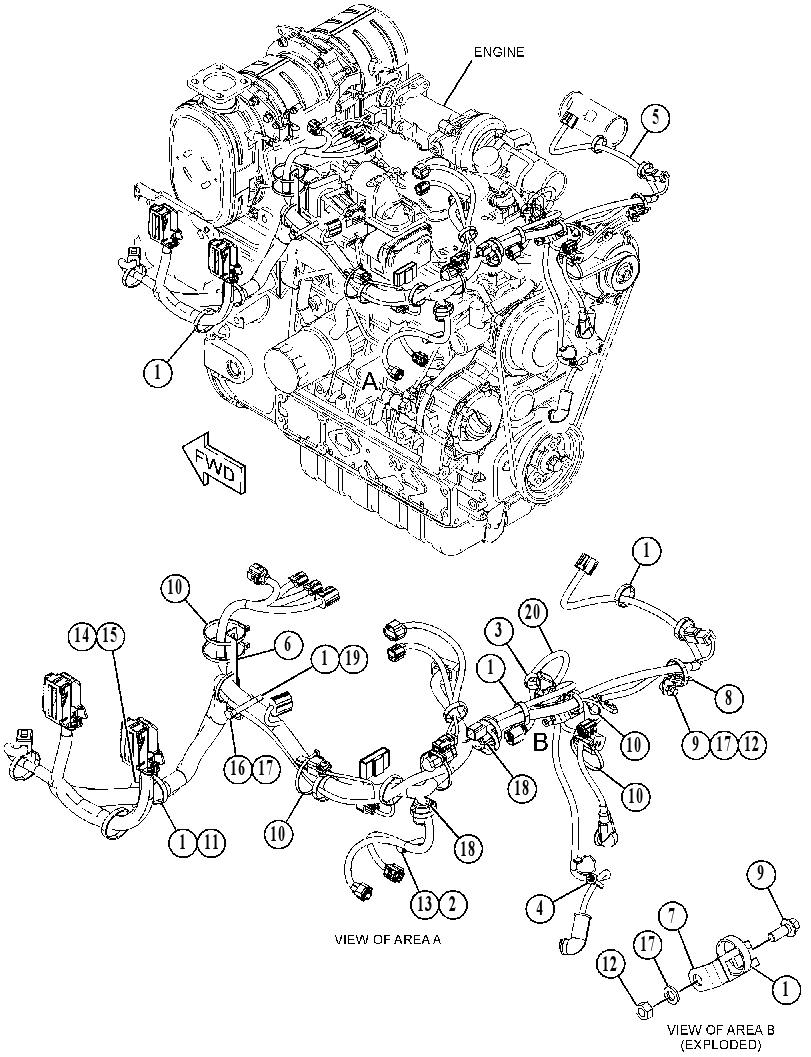 Проводка двигателя 3566090 CAT