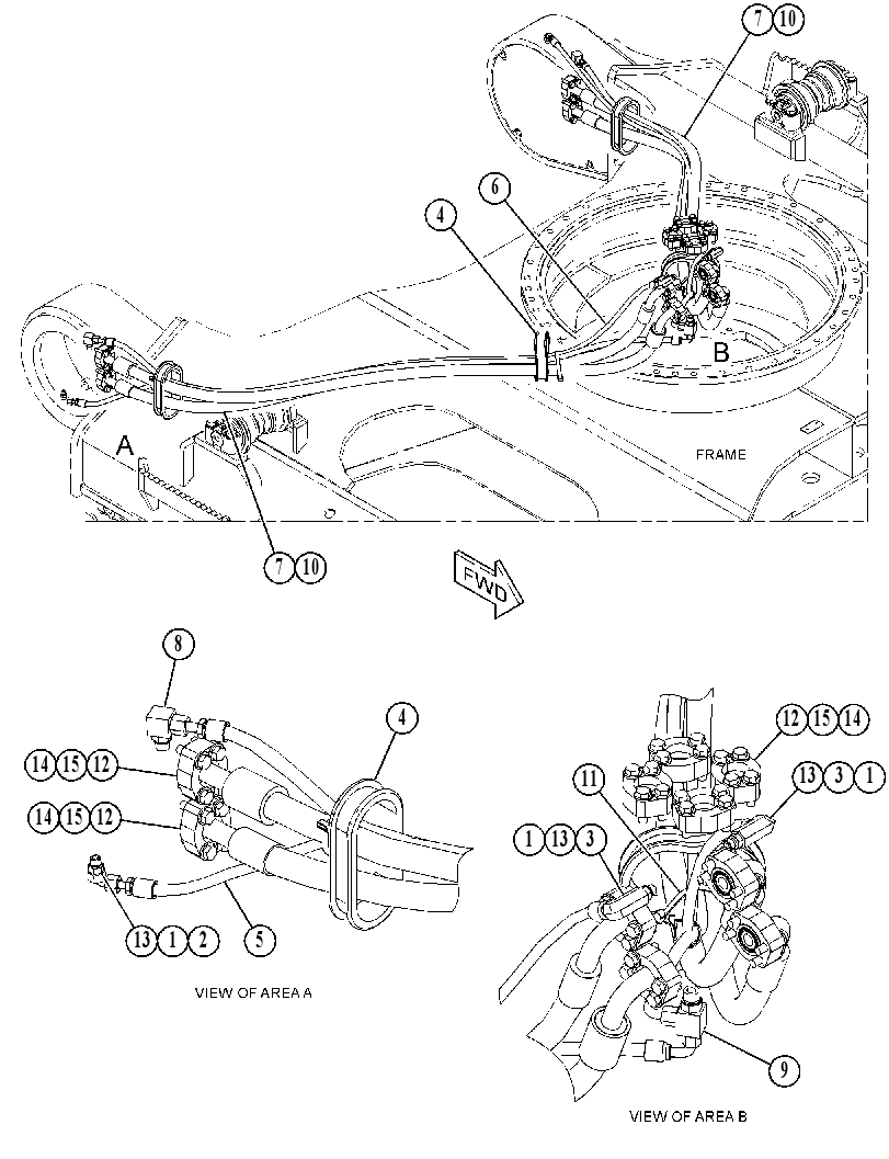 Трубопроводы мотора хода 4261922 CAT