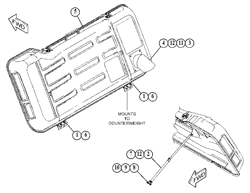 HOOD GP-ENGINE COMPARTMENT 4874379 CAT
