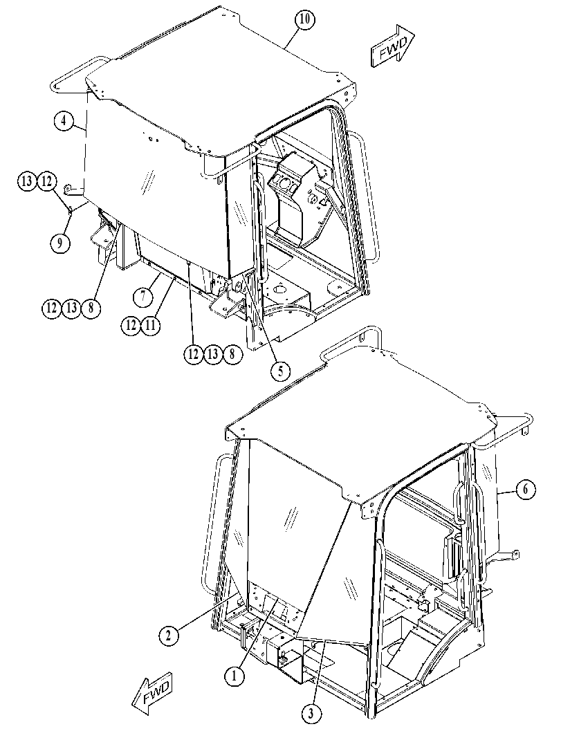 Кабина закрытая с ROPS 4632098 CAT