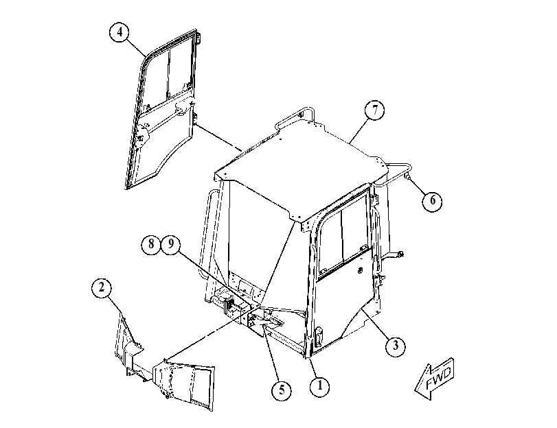 Кабина закрытая с ROPS (компоновка) 4632094 CAT