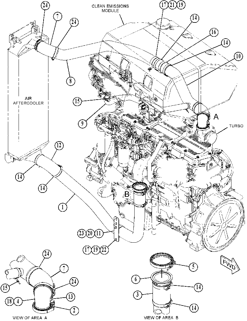 LINES GP-AFTERCOOLER AIR 3925218 CAT