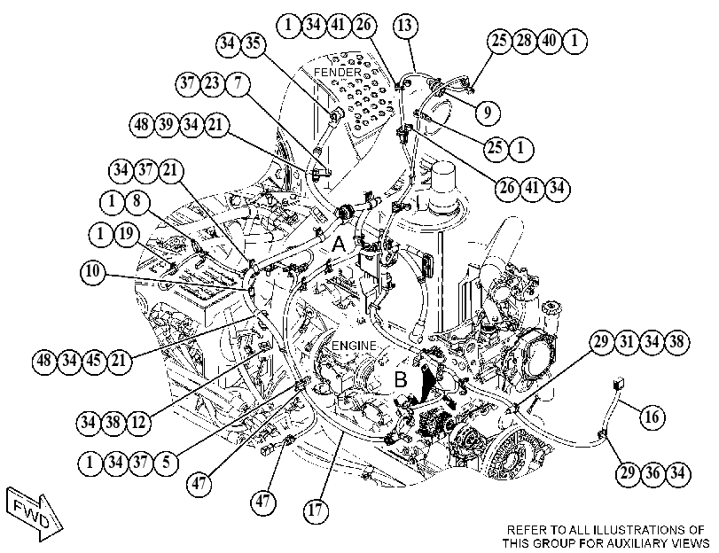 Проводка двигателя 4449518 CAT