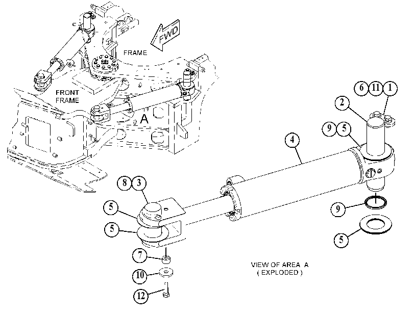 CYLINDER & MTG GP-ARTICULATION 3525791 CAT