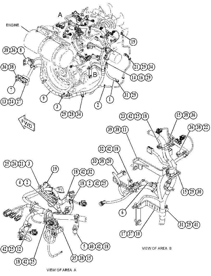 Проводка двигателя 4580697 CAT
