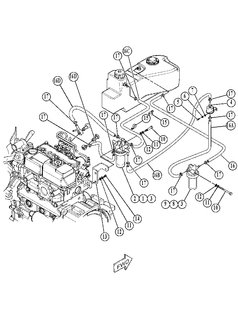 Трубопроводы топливные 4881486 CAT