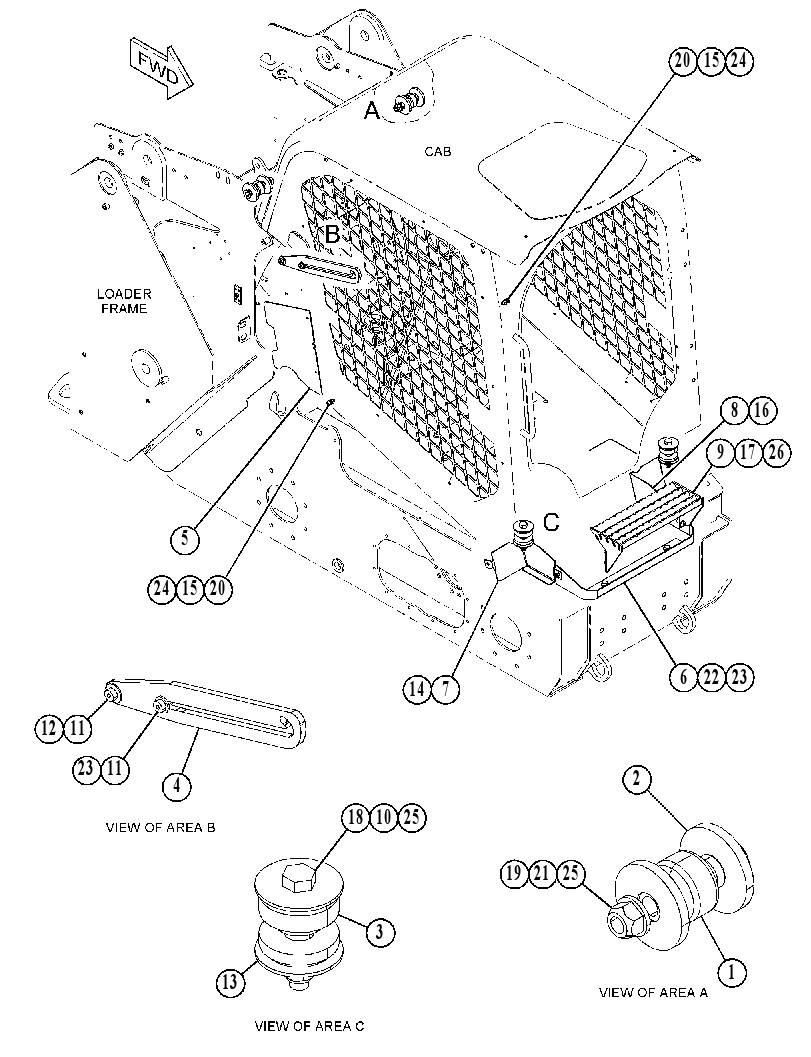 Крепление ROPS 3456178 CAT