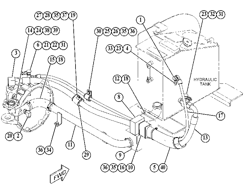 LINES GP-HYDRAULIC PUMP 5001877 CAT