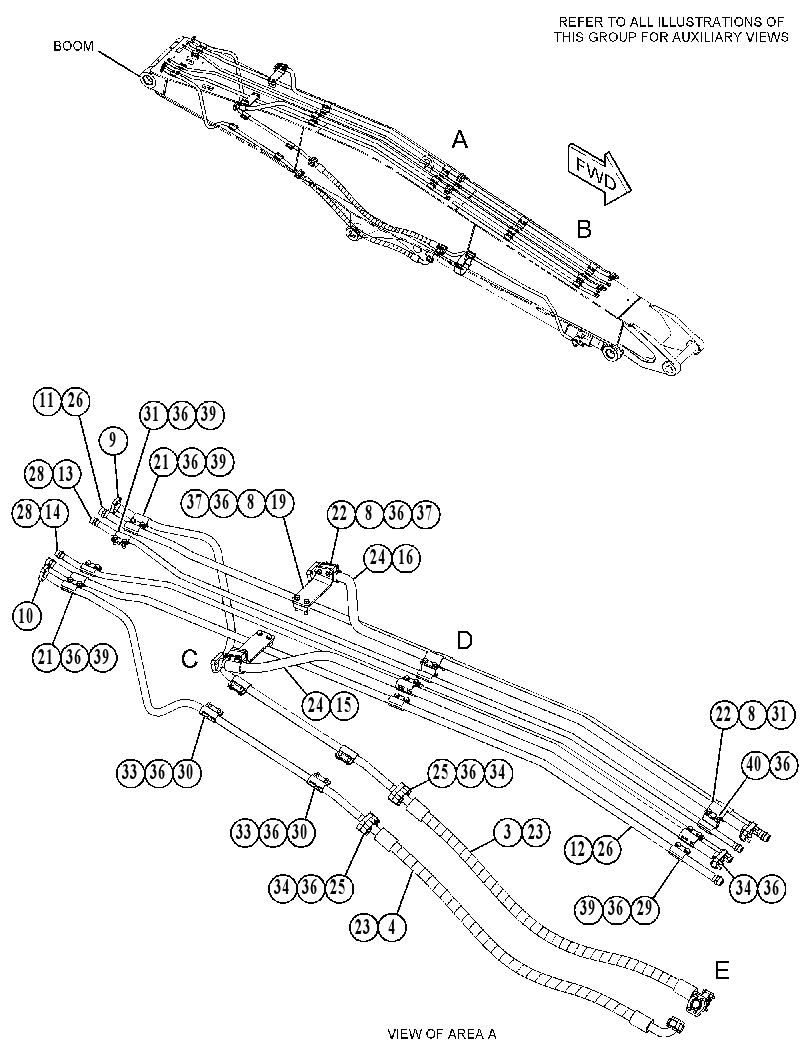 Трубопроводы стрелы 3947168 CAT