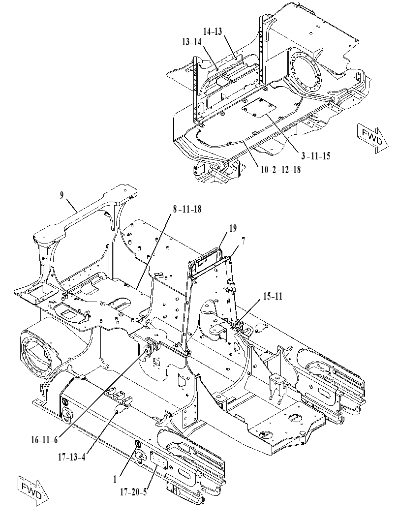 Корпус с рамой 3759015 CAT