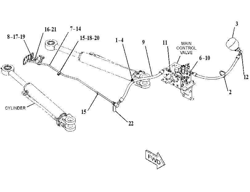 LINES GP-PARKING BRAKE 3642891 CAT
