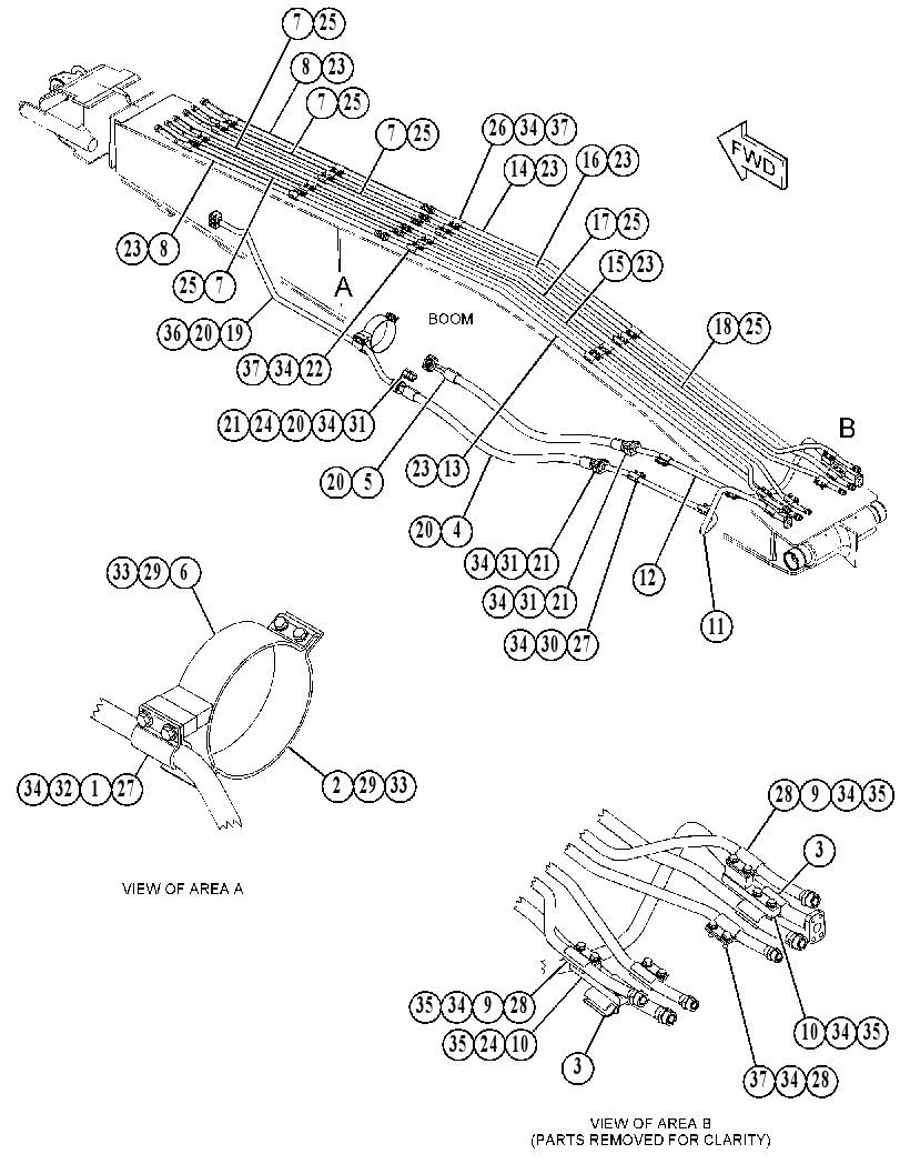 Трубопроводы стрелы 4191785 CAT