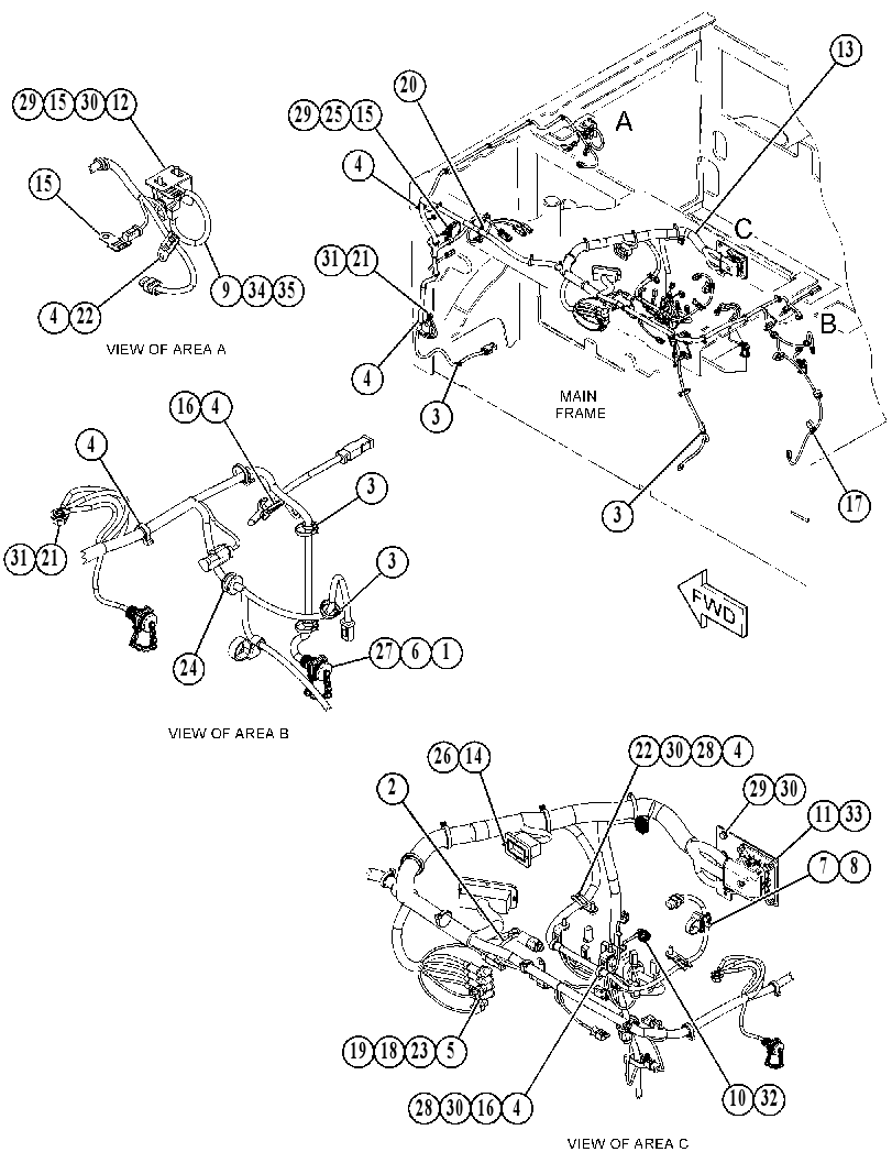 Проводка машины 4503038 CAT