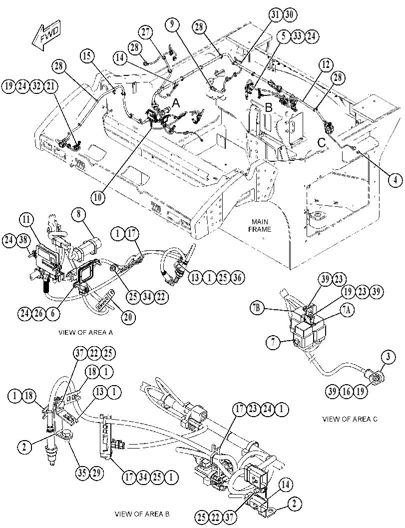 Проводка модуля AdBlue 4307656 CAT