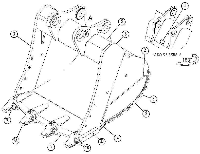 BUCKET AS-SEVERE SERVICE SPADE 4940701 CAT
