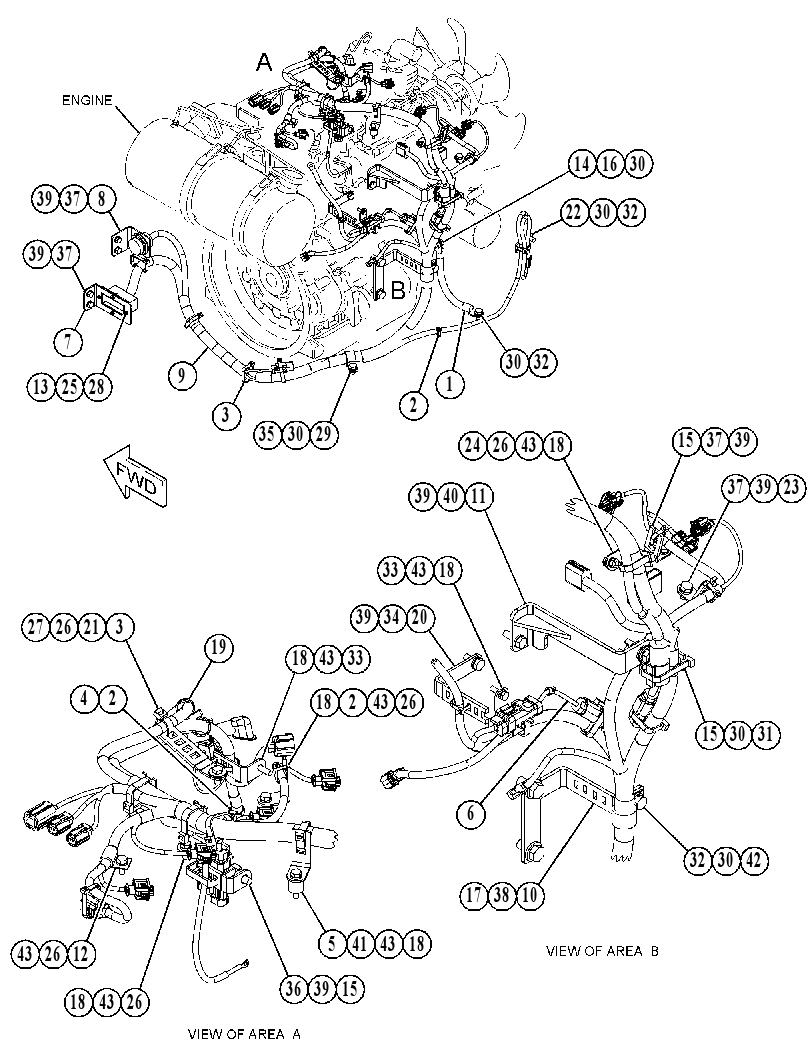 Проводка двигателя 4580701 CAT