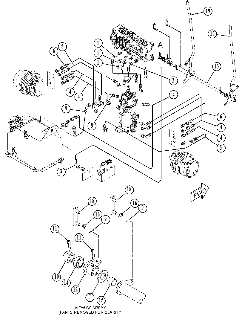 Трубопроводы мотора хода 4511011 CAT
